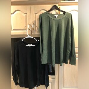 Terra & Sky Olive & Black Thermal Waffle Shirts Sz. 3X